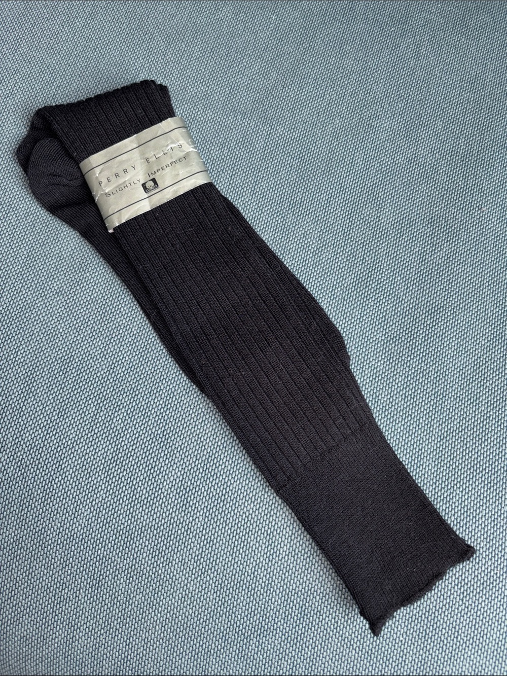 Perry Ellis Black Ribbed Dress Socks. Men’s Sz L (10 - 13)